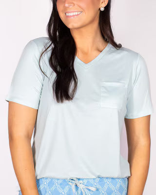 V Neck Pocket PJ Top