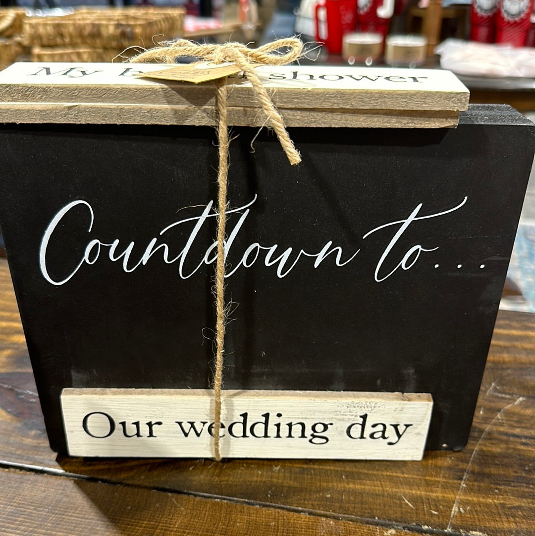 Countdown to wedding plaque