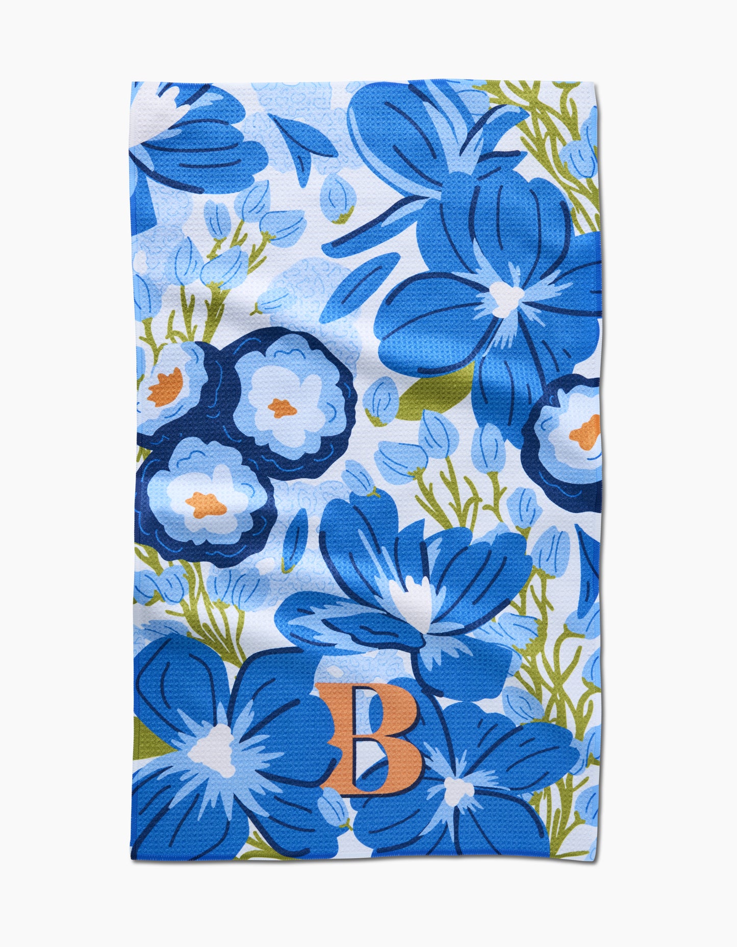 Geometry Monogram Floral Tea Towel letter C