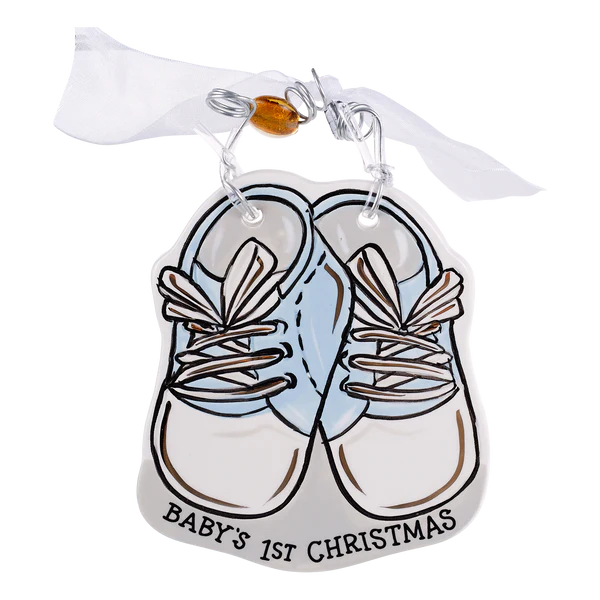 Baby 1st christmas shoe ornament