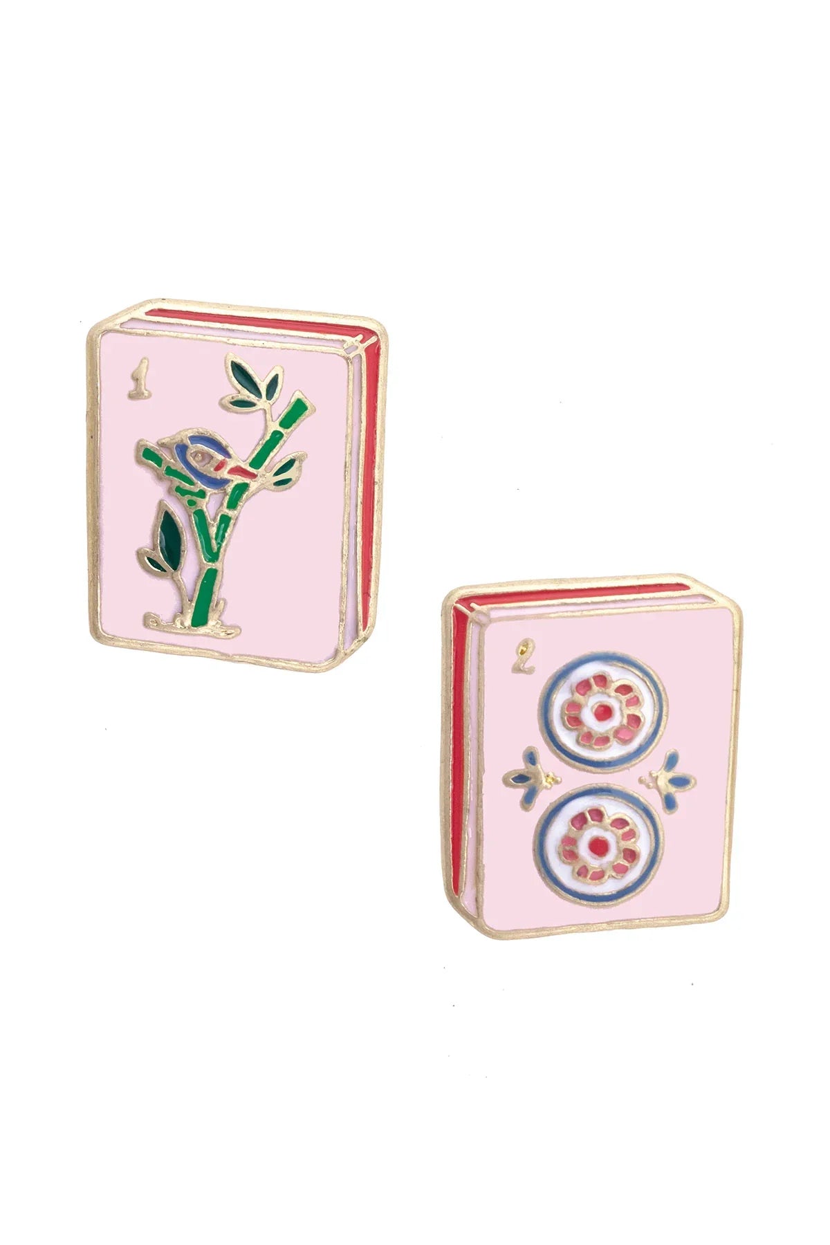 Mahjong tile stud earrings