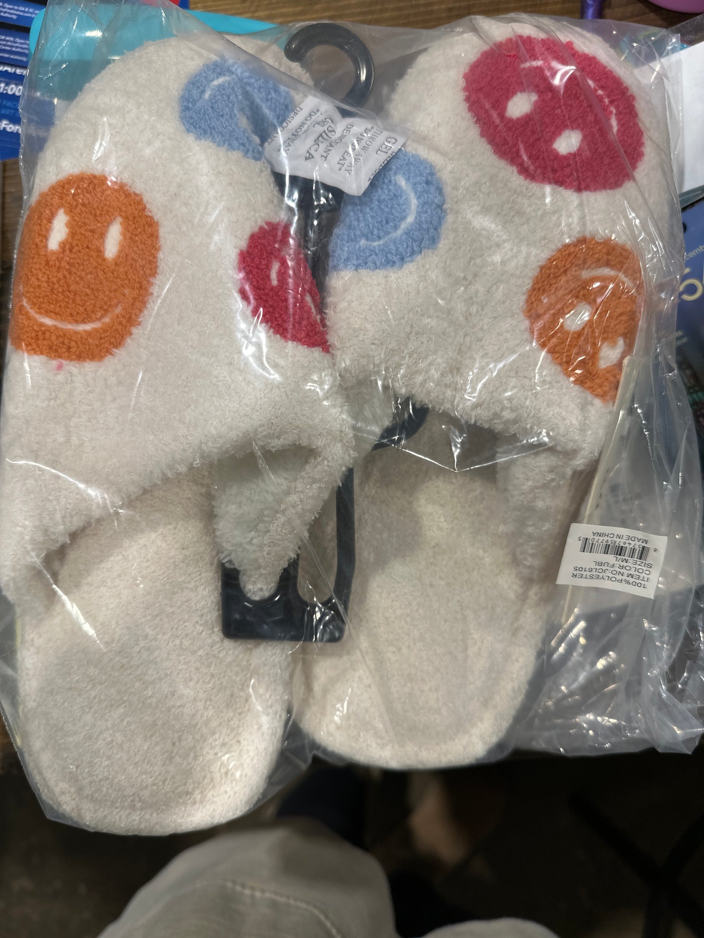Multi smiley slippers