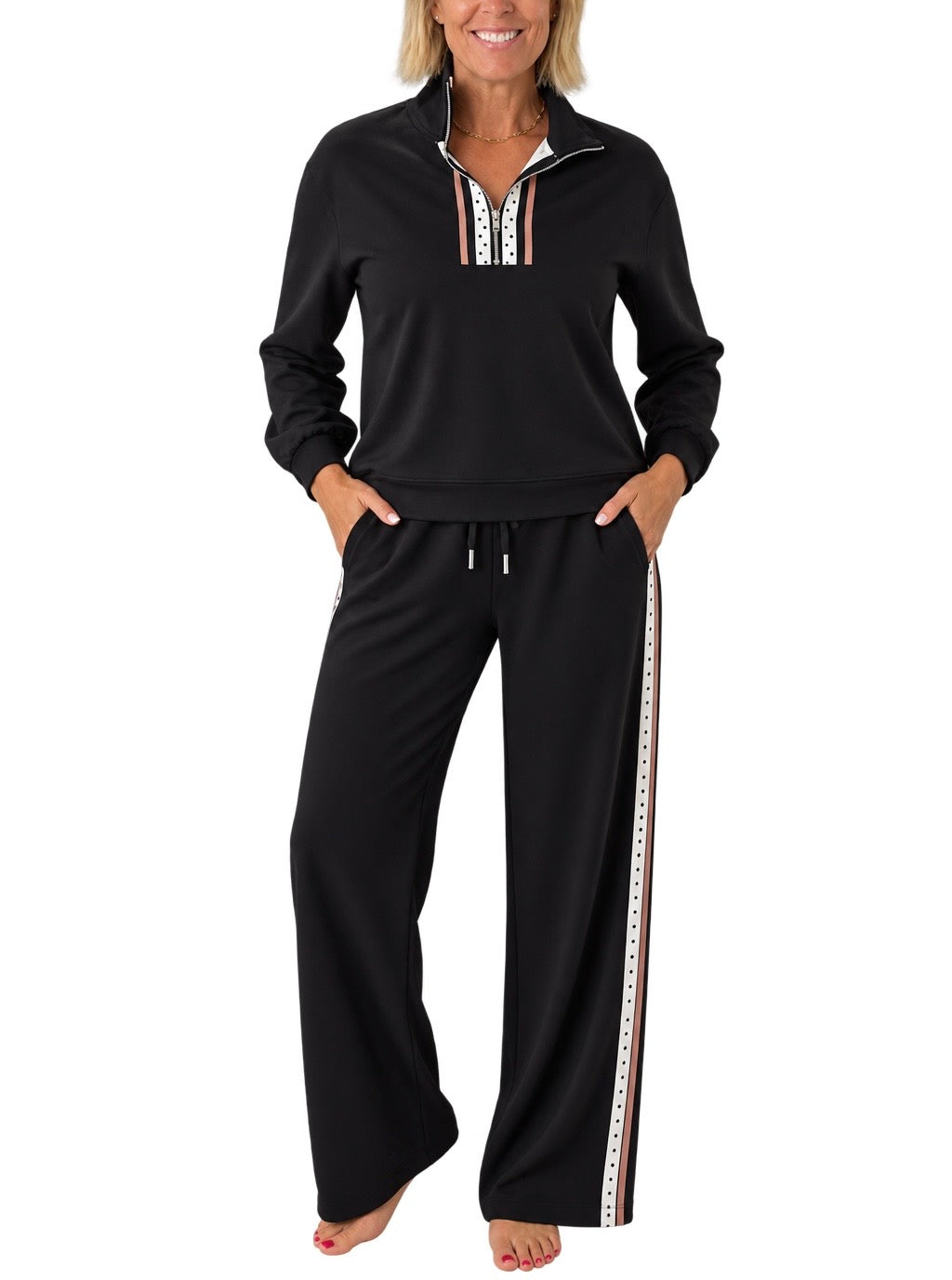 Black polka dot pants