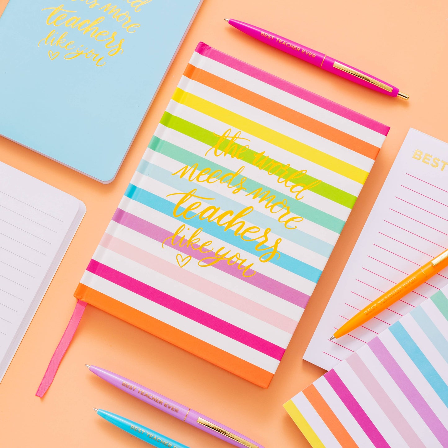 Hardcover Notebook - Teacher Appreciation - Rainbow Stripes
