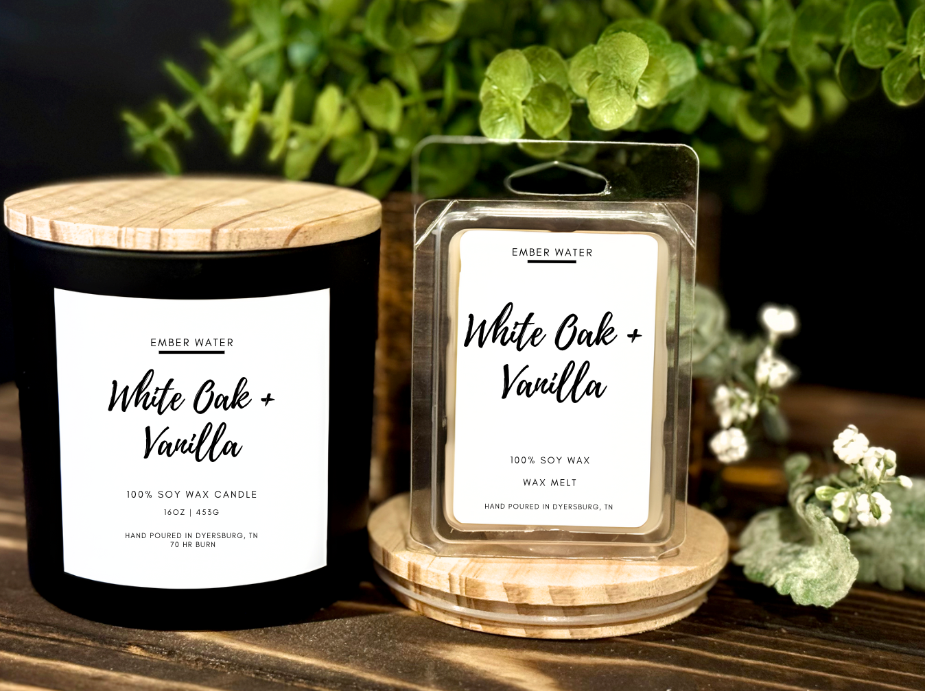 White Oak + Vanilla 16 oz 100% Soy Candle