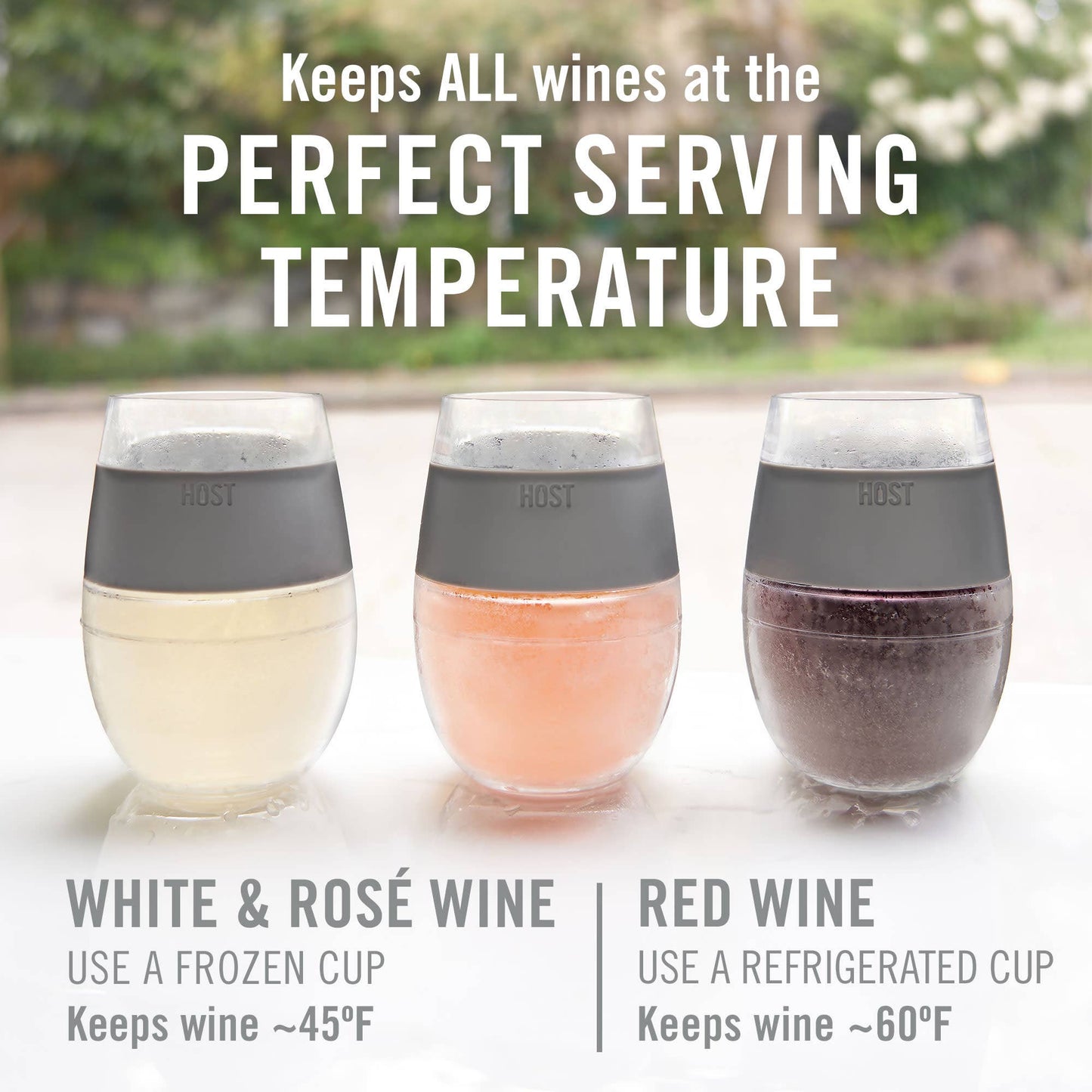 Wine FREEZE™ Cooling Cups - Standard Colors - CDU of 12