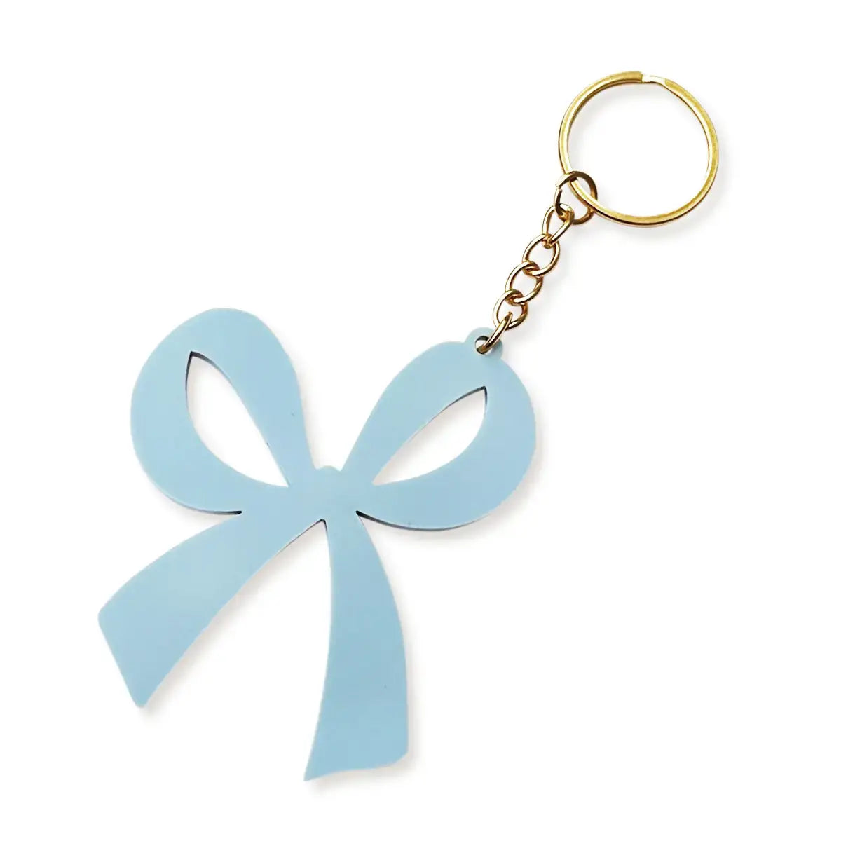 Bow Keychain: Blue Floral