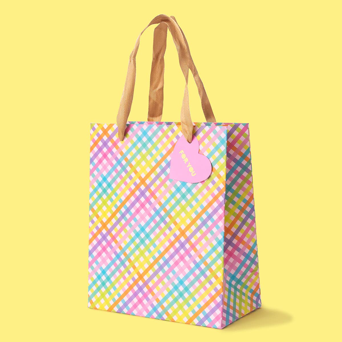 Gift Bags - Colorful Gingham - Assorted Sizes to Choose From: Small