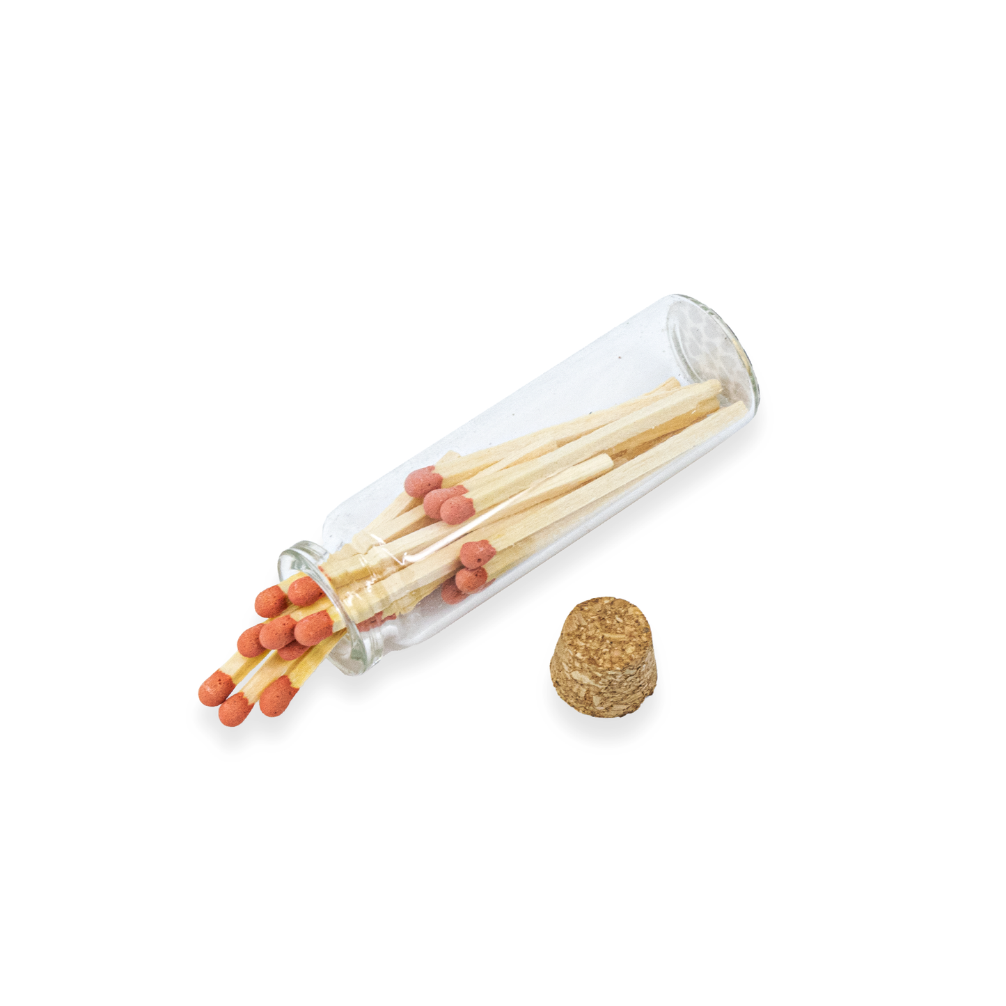 Small Match Bottles - Safety Matches in Jars with Striker: 40 Matchsticks Jar / Charcoal