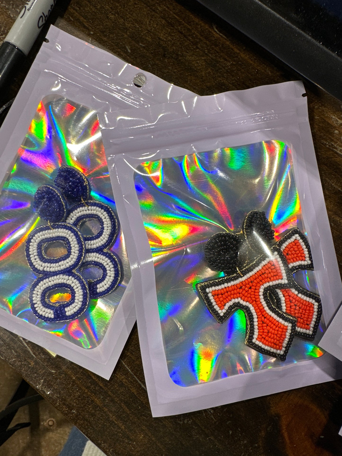 Beaded Team earrings