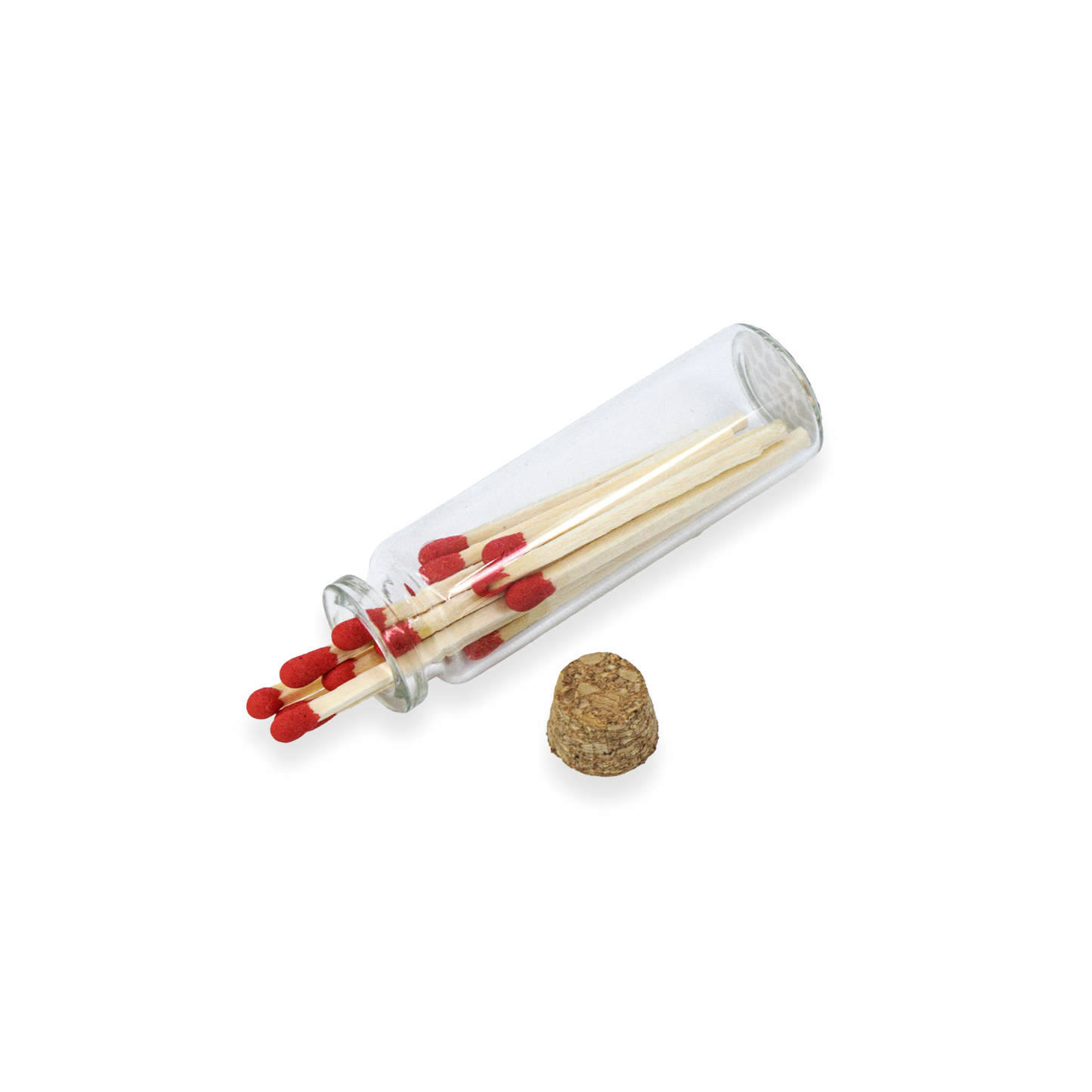 Small Match Bottles - Safety Matches in Jars with Striker: 40 Matchsticks Jar / Charcoal