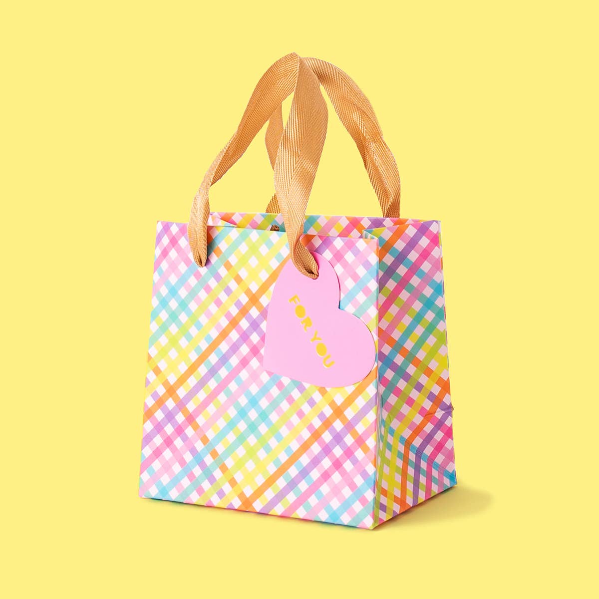 Gift Bags - Colorful Gingham - Assorted Sizes to Choose From: Small