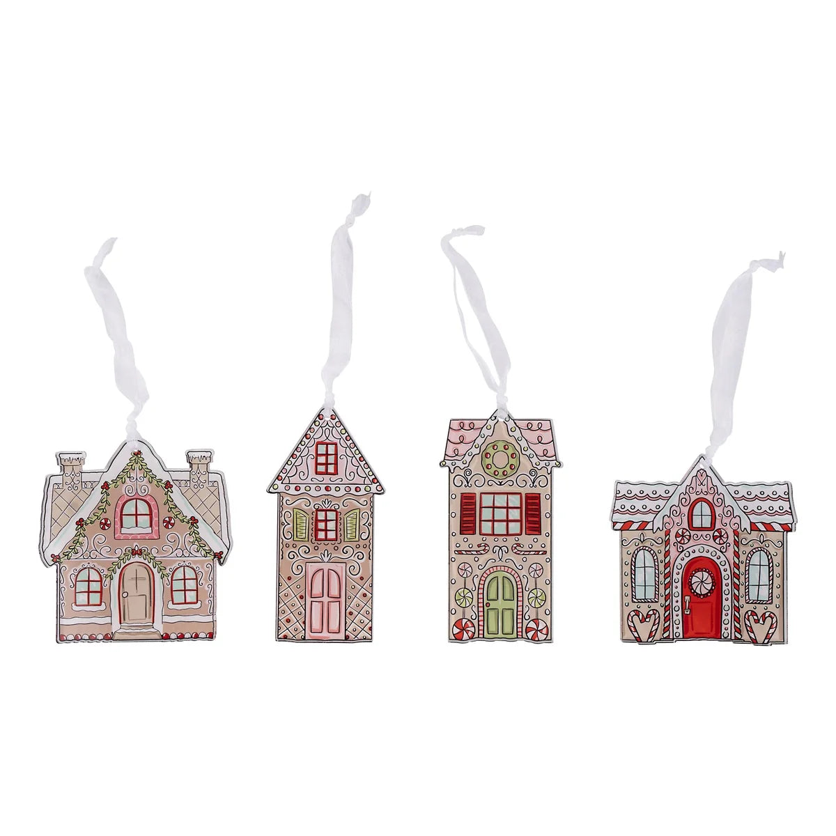 Gingerbread House Acrylic Ornaments / set of 4
