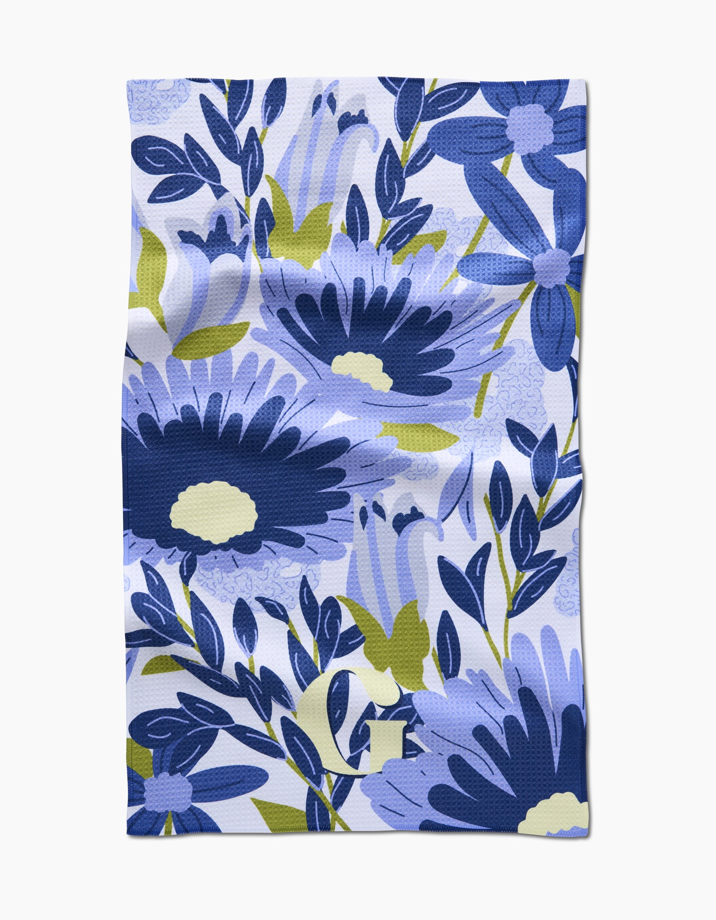 Geometry Monogram Floral Tea Towel letter C
