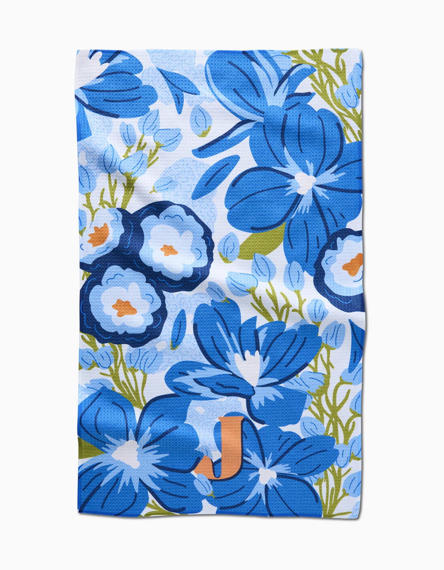 Geometry Monogram Floral Tea Towel letter C