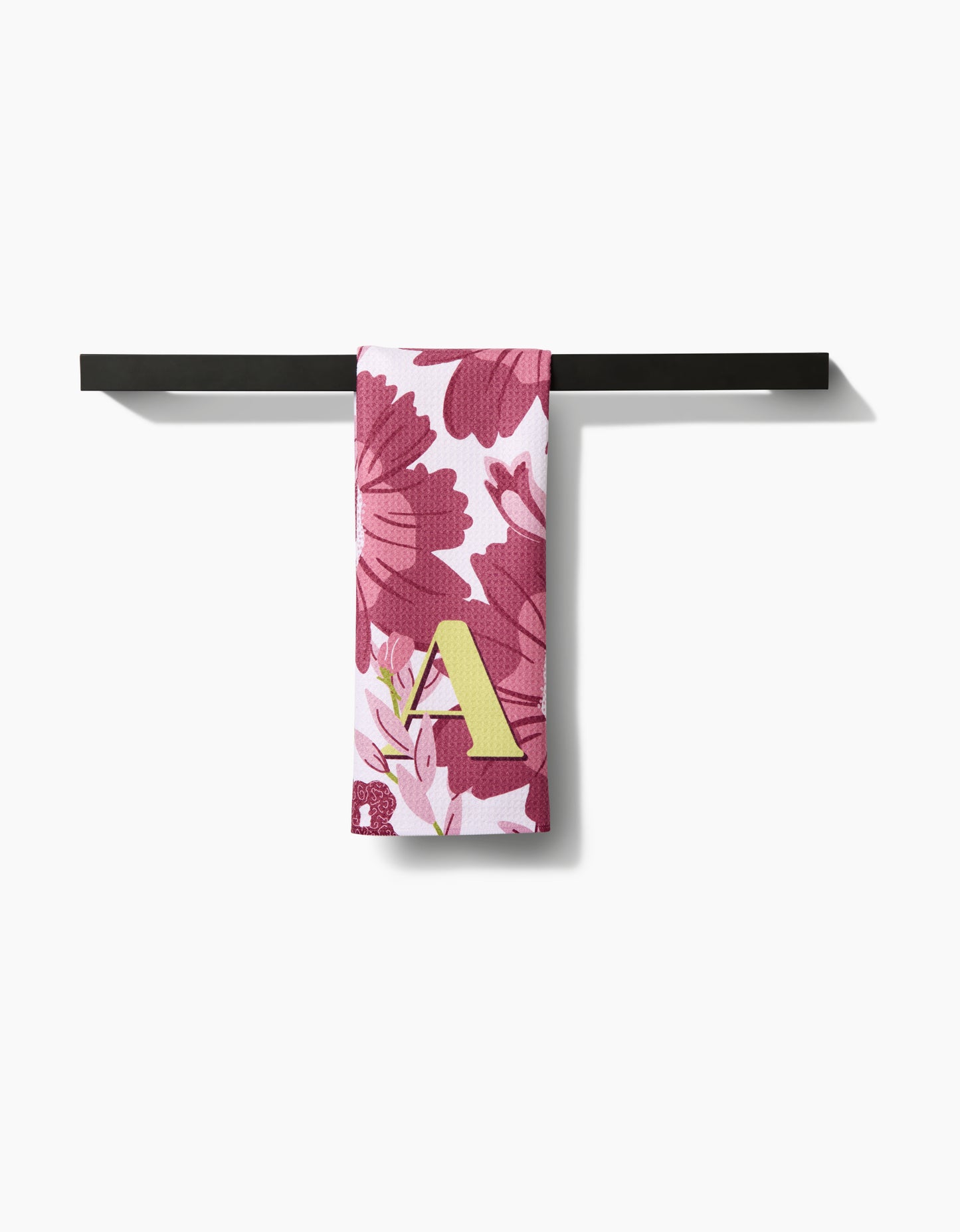 Geometry Monogram Floral Tea Towel letter C