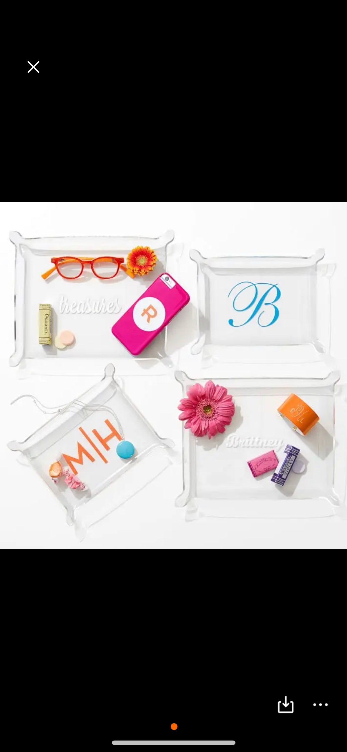 Acrylic monogram trays