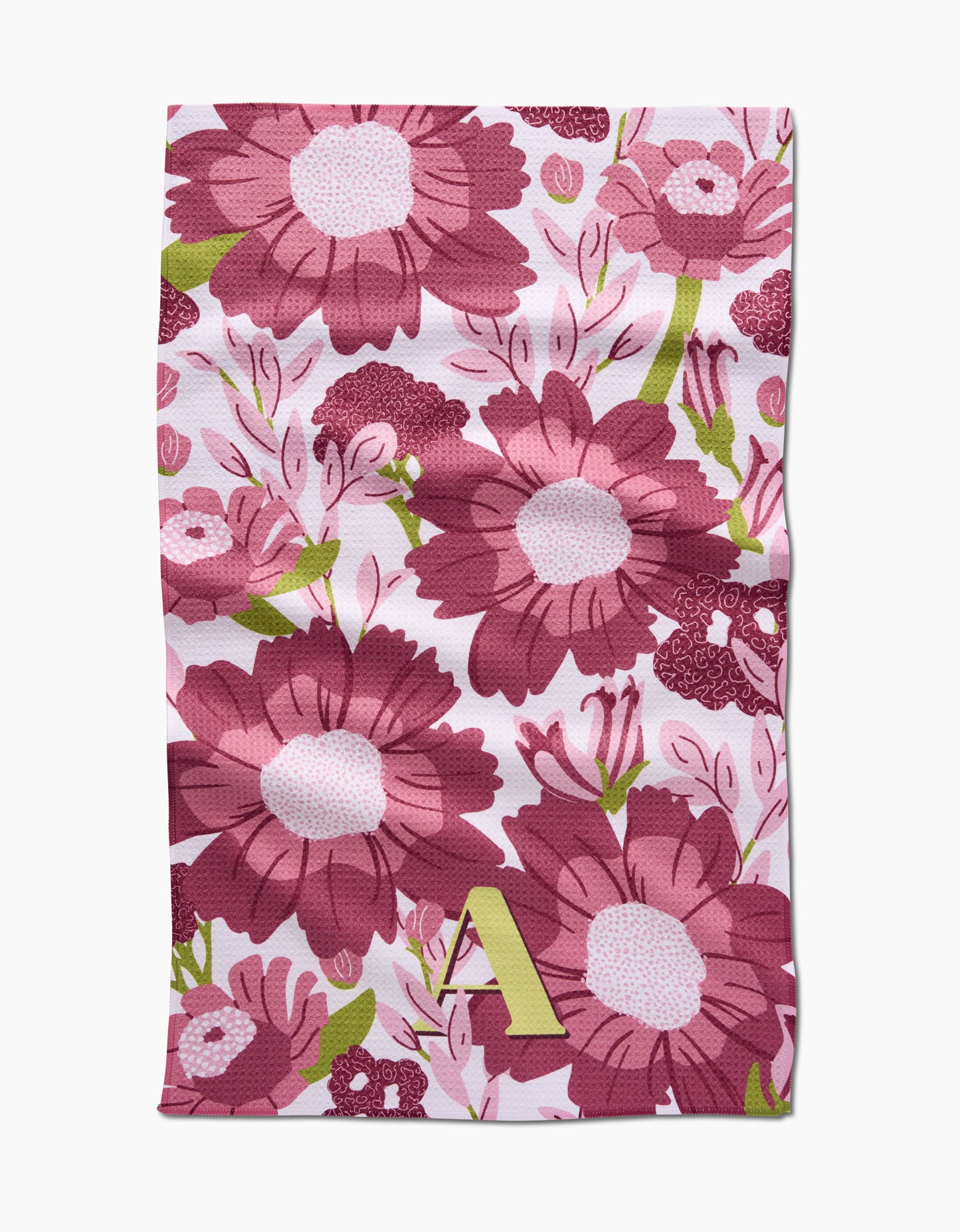Geometry Monogram Floral Tea Towel letter C
