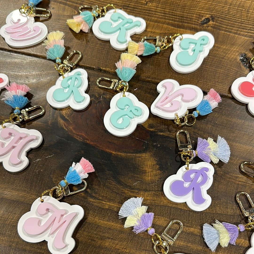 Acrylic letter glitter Keychains
