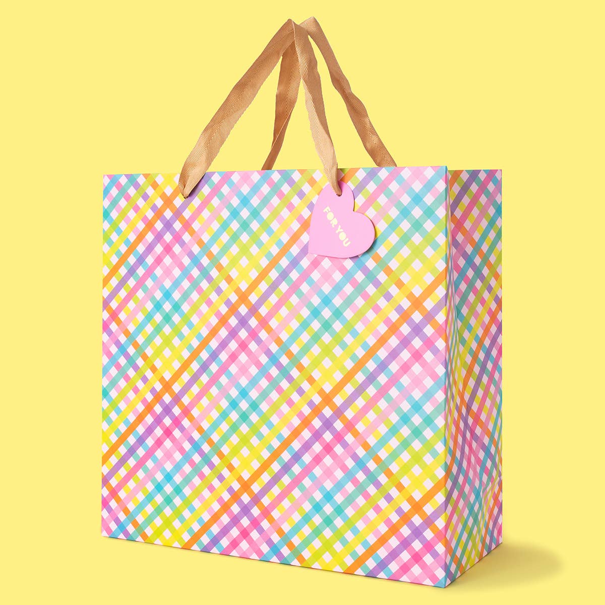 Gift Bags - Colorful Gingham - Assorted Sizes to Choose From: Small