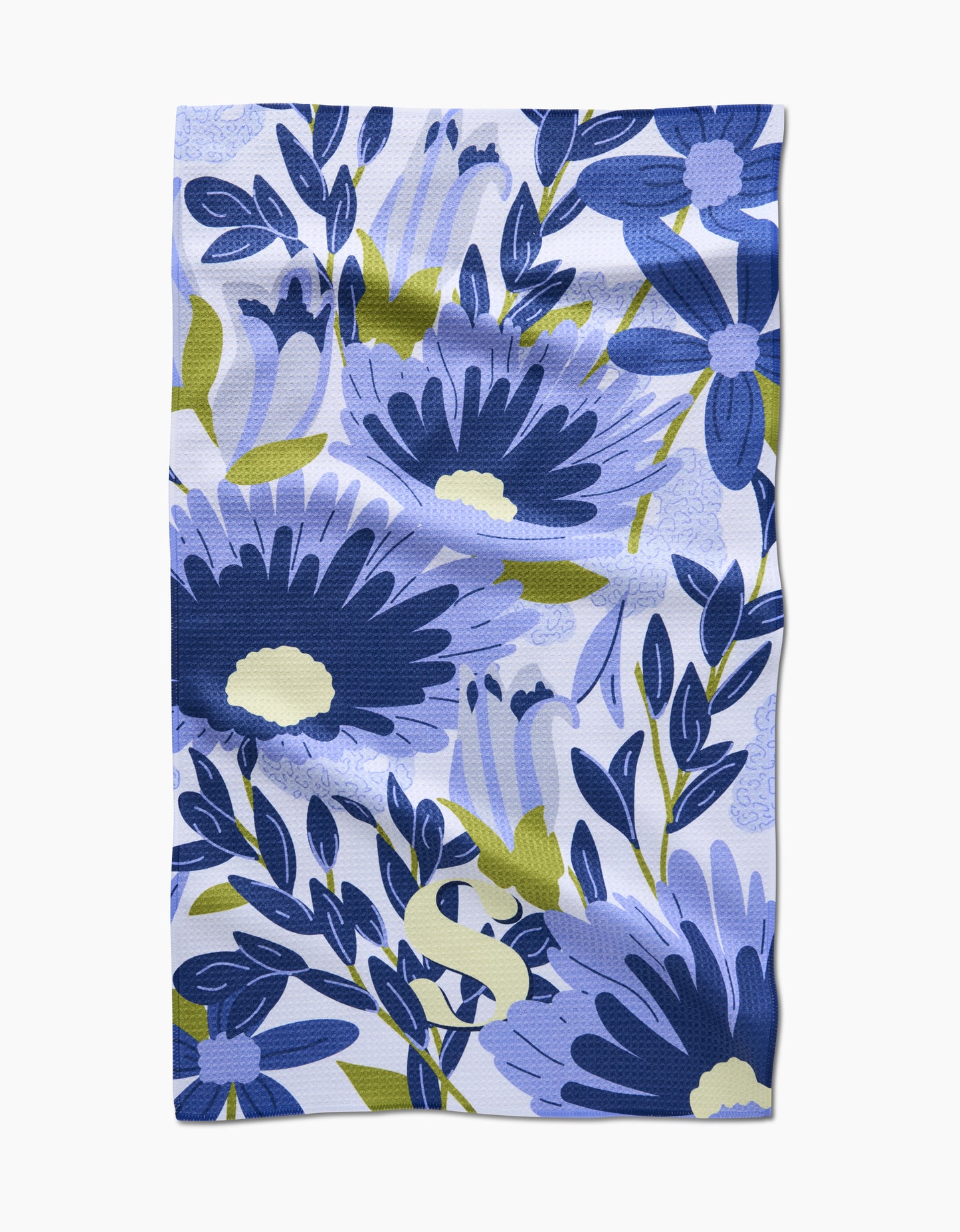 Geometry Monogram Floral Tea Towel letter C