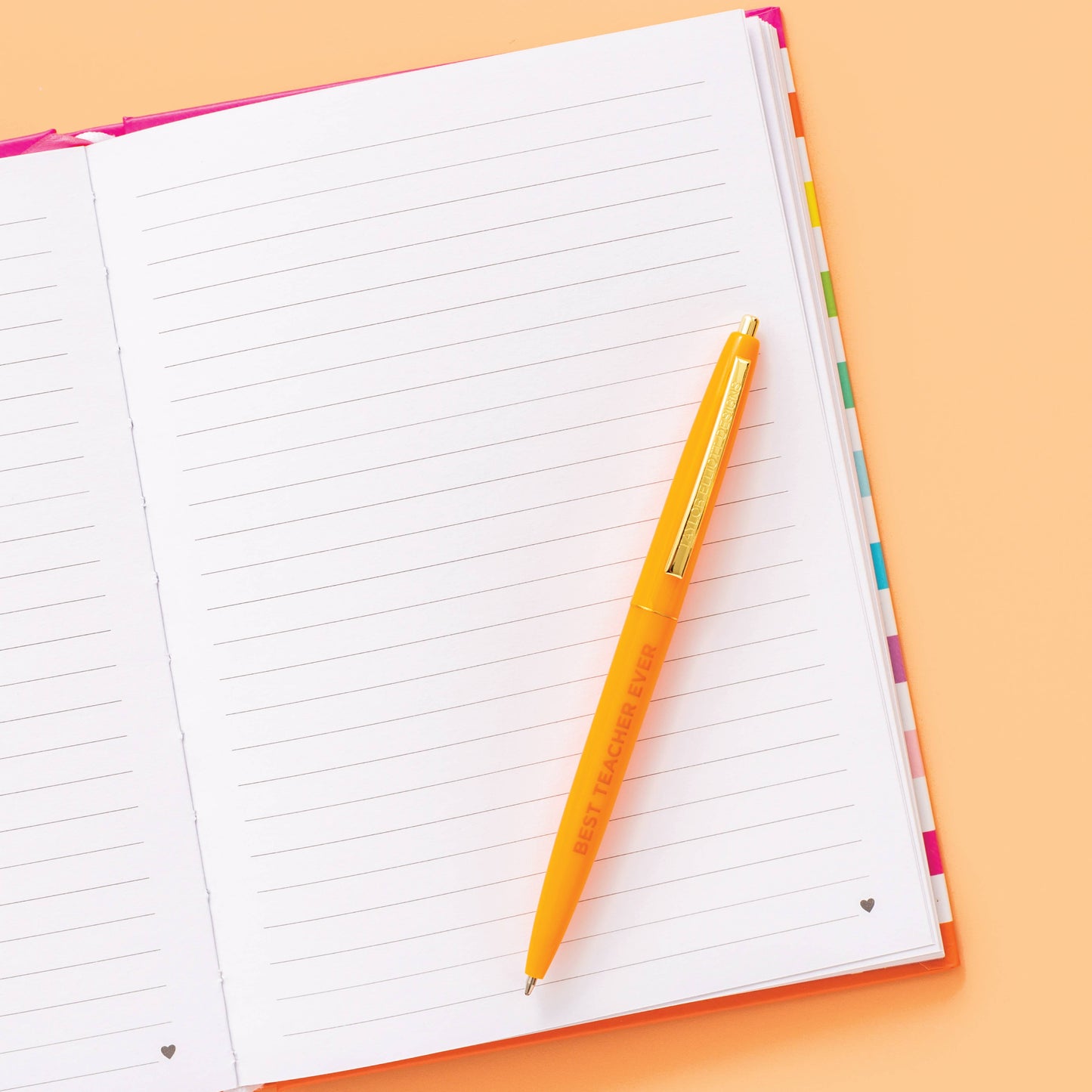 Hardcover Notebook - Teacher Appreciation - Rainbow Stripes