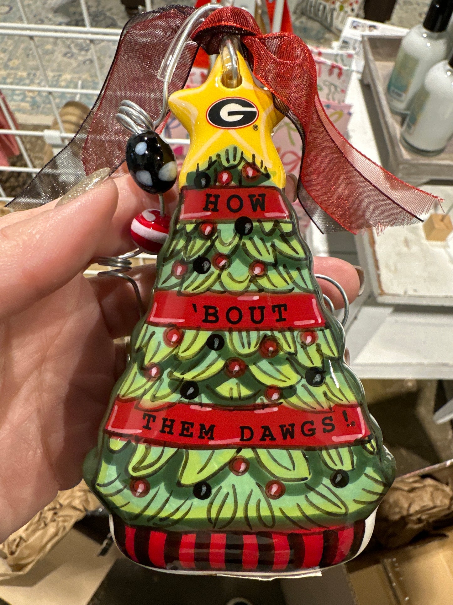 Georgia Tree Puff Ornament