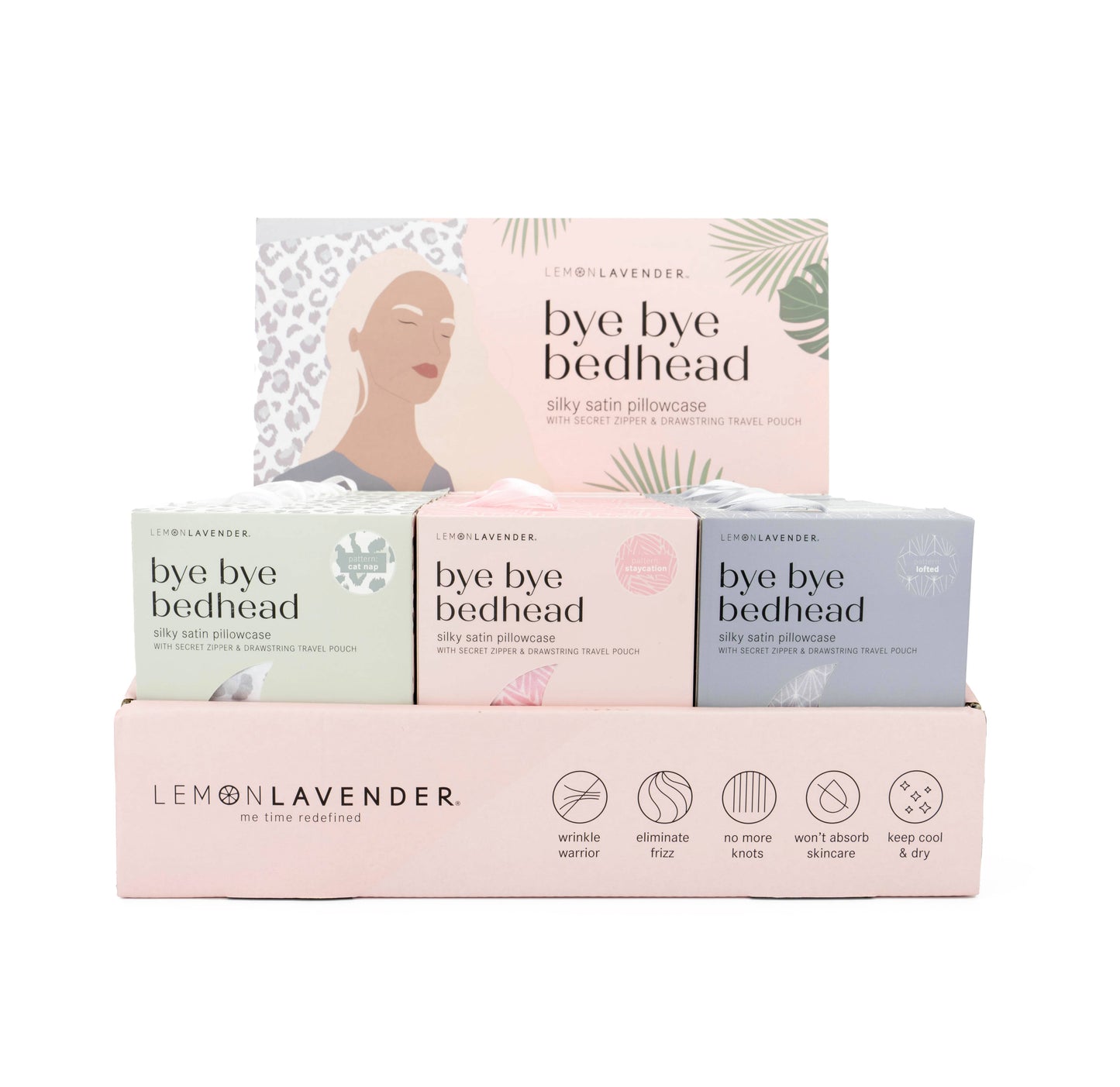 Lemon Lavender Printed Silky Satin Pillow Assortment