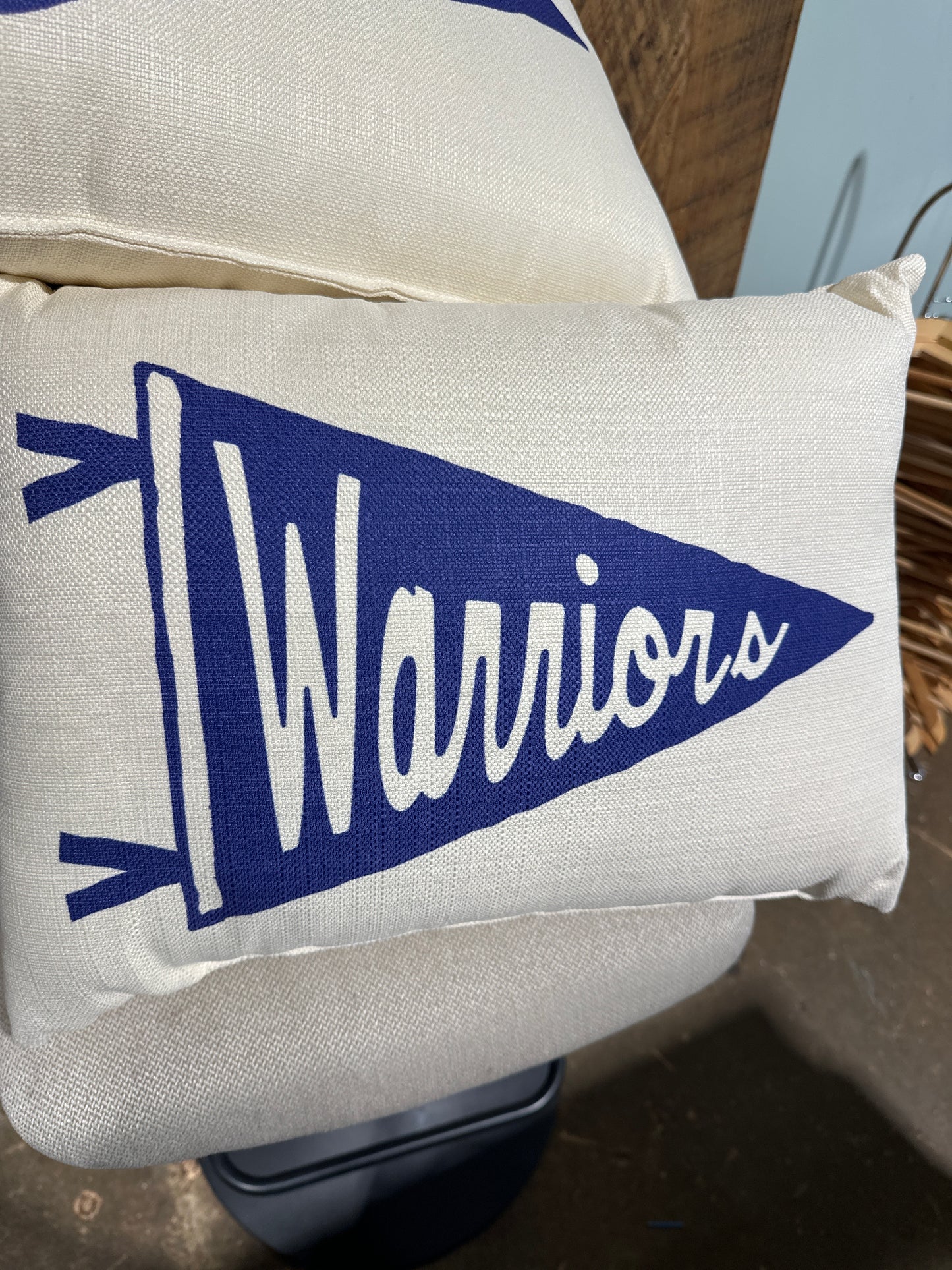 Warriors Pennant Pillow