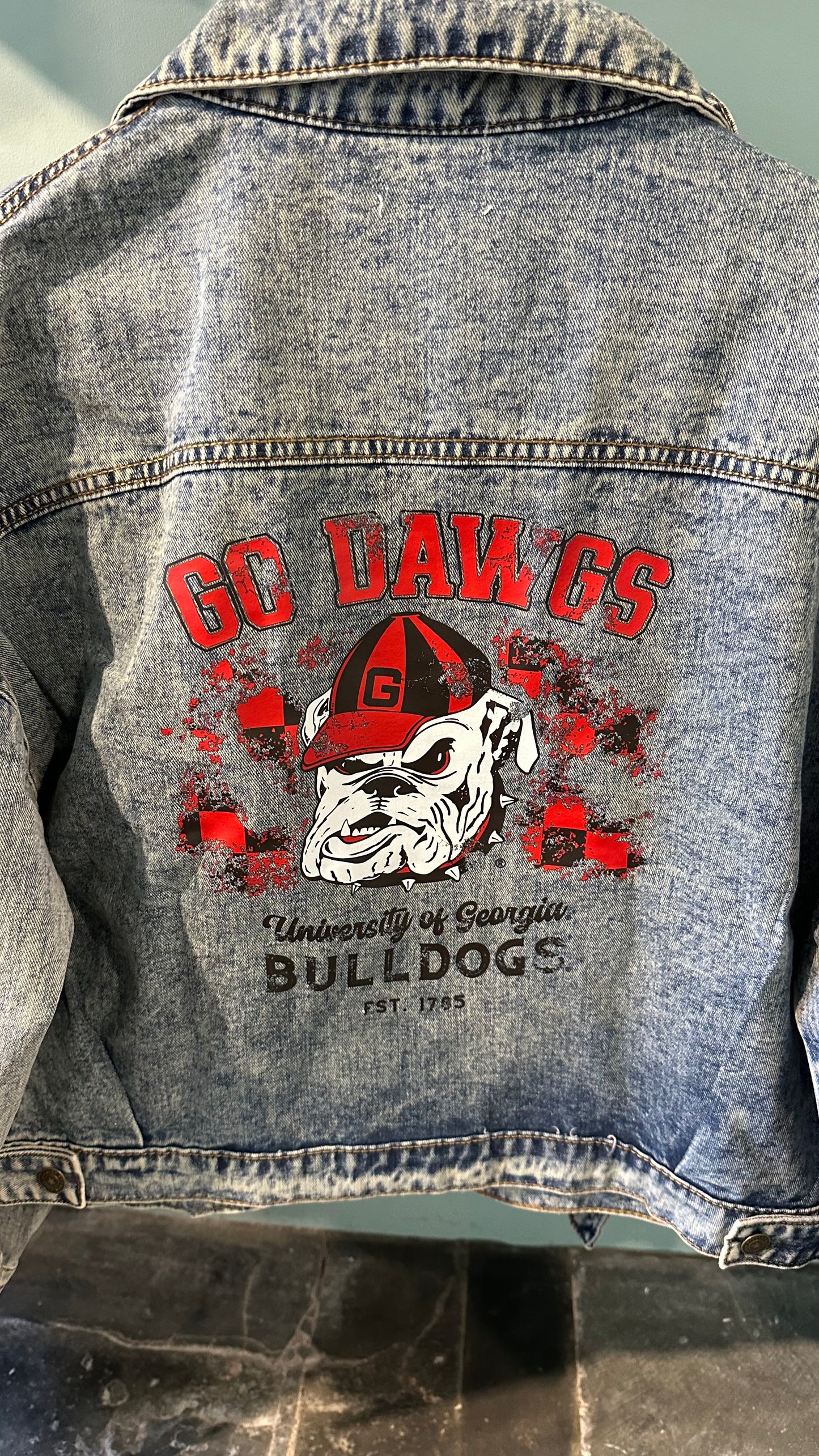 UGA denim mascot jacket