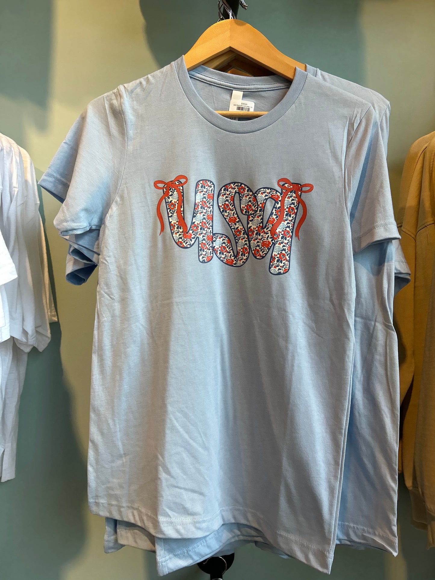 USA floral tshirt with bows