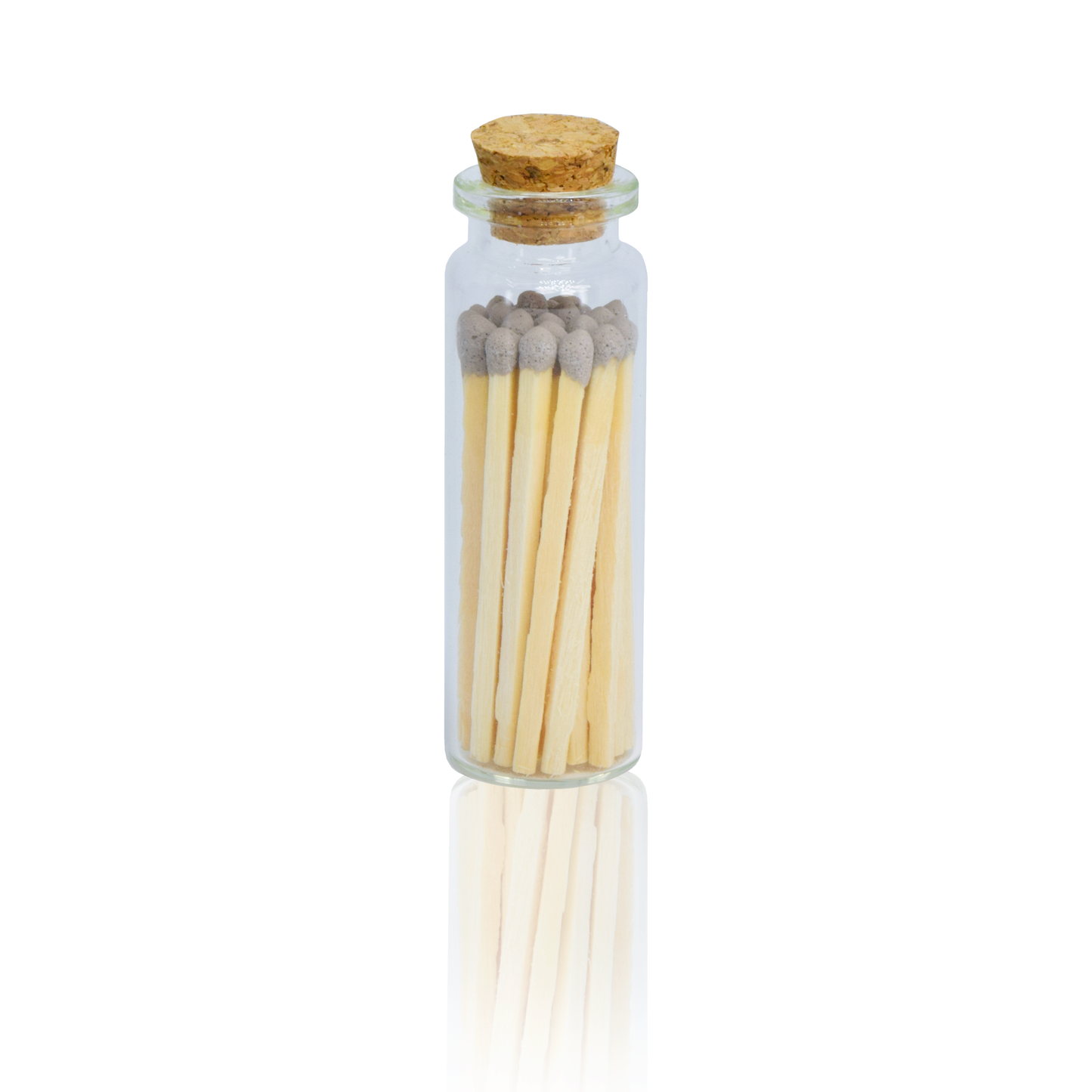 Small Match Bottles - Safety Matches in Jars with Striker: 40 Matchsticks Jar / Charcoal