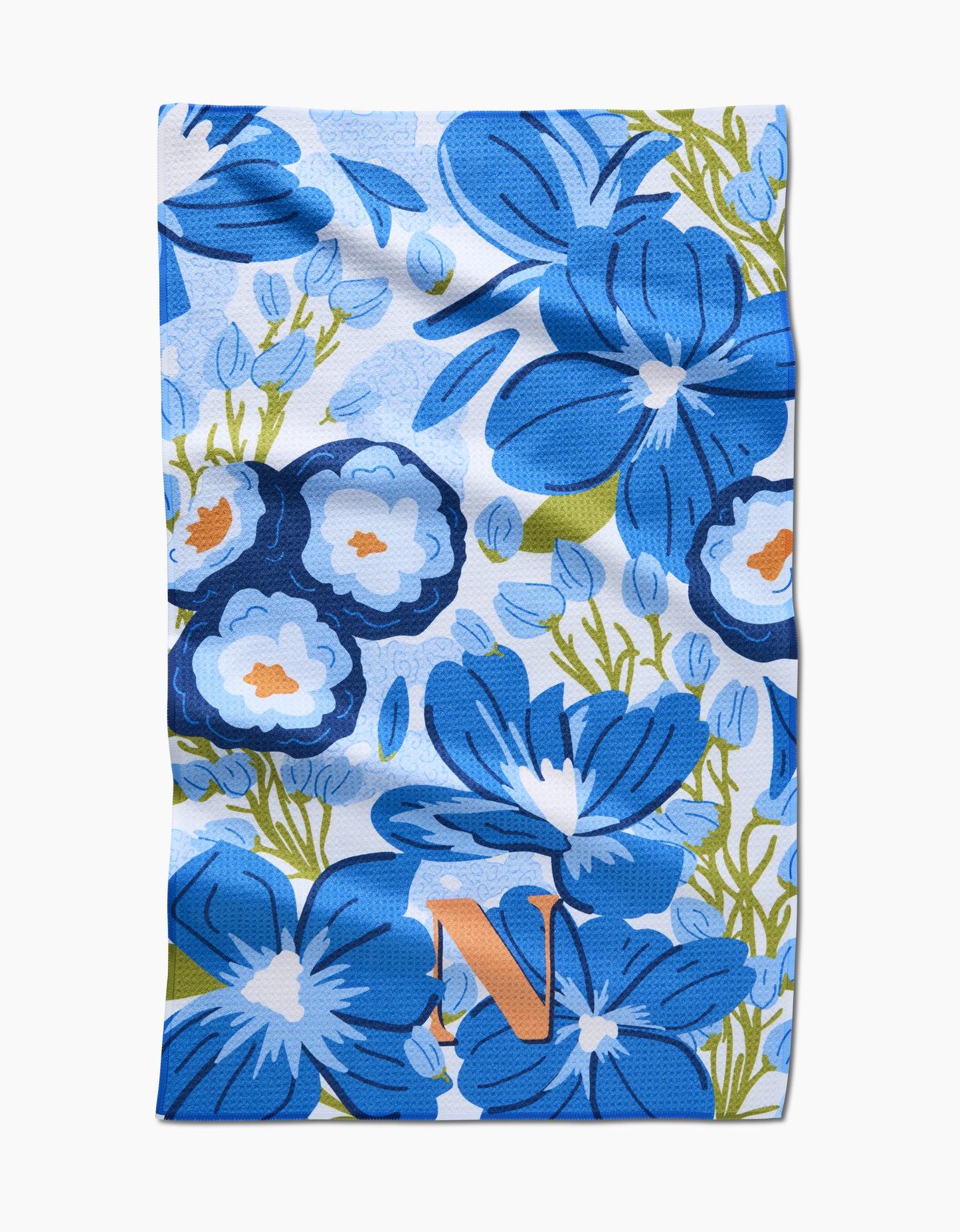 Geometry Monogram Floral Tea Towel letter C