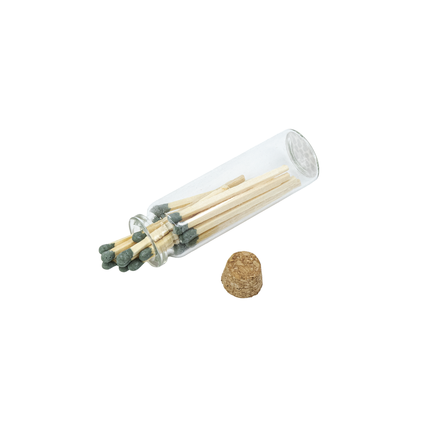 Small Match Bottles - Safety Matches in Jars with Striker: 40 Matchsticks Jar / Charcoal
