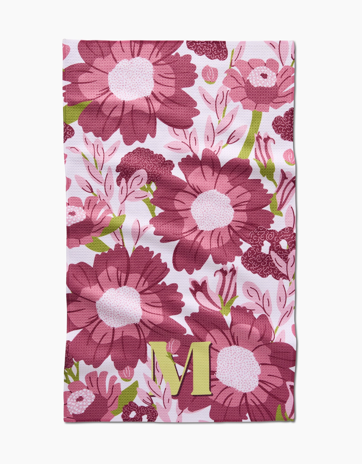 Geometry Monogram Floral Tea Towel letter C
