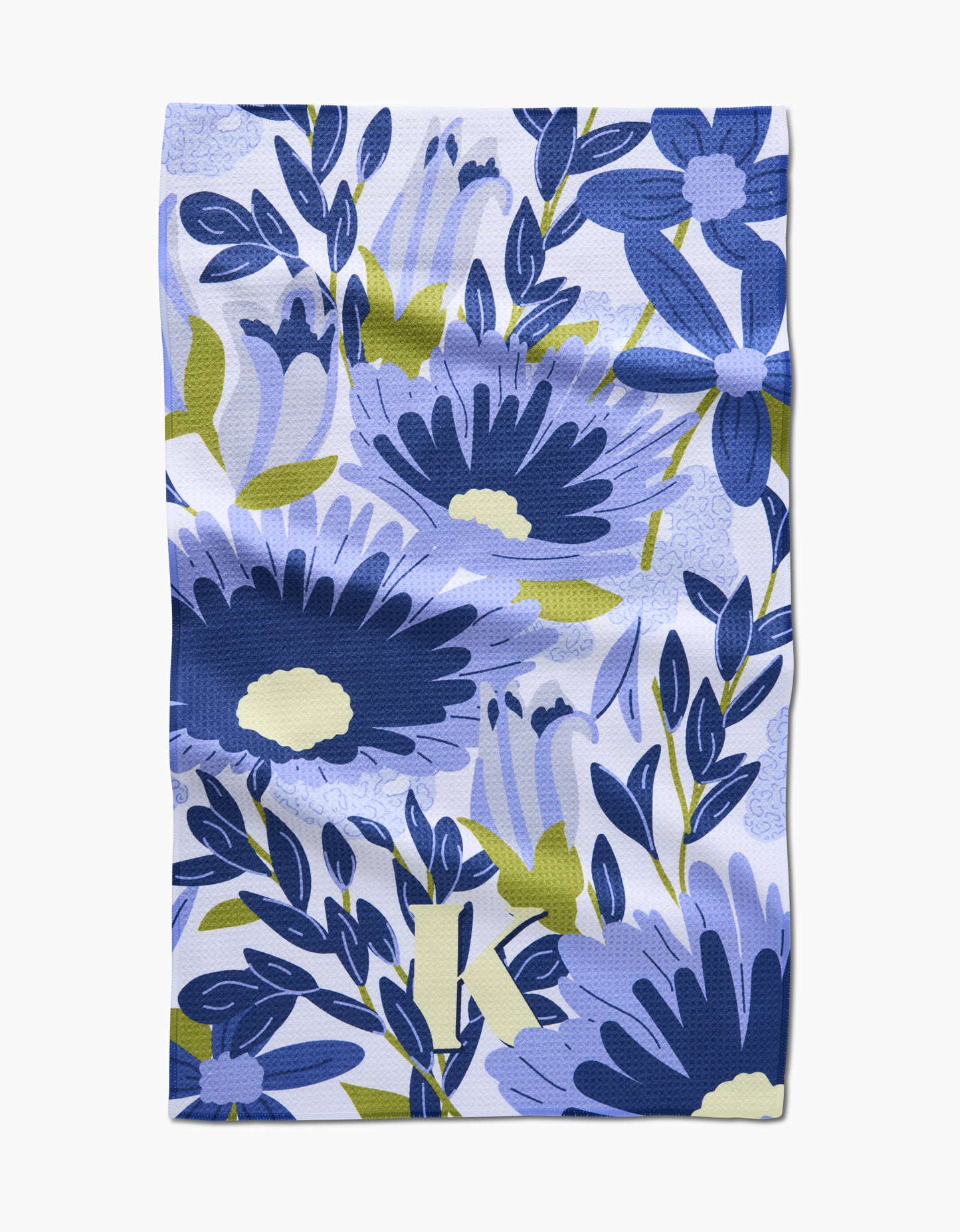 Geometry Monogram Floral Tea Towel letter C