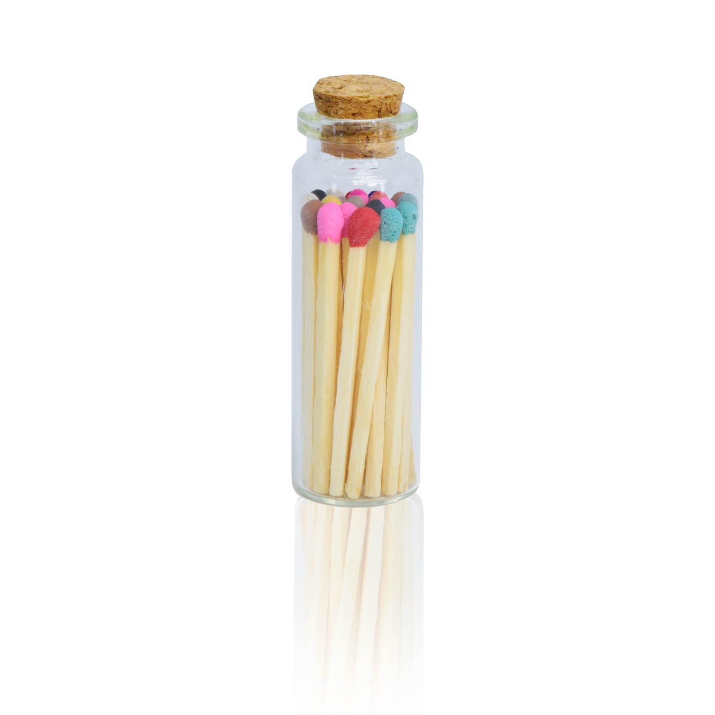 Small Match Bottles - Safety Matches in Jars with Striker: 40 Matchsticks Jar / Charcoal