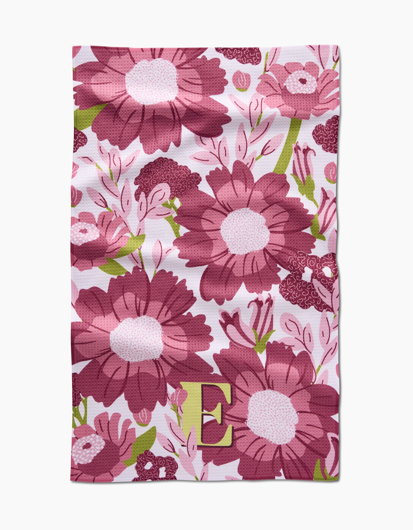 Geometry Monogram Floral Tea Towel letter C