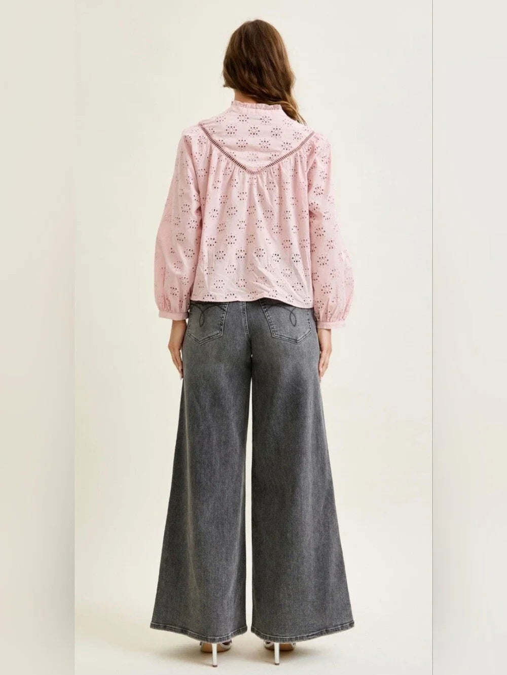 Judy Blue Mid Rise Palazzo Split Back Yoke Minimalist