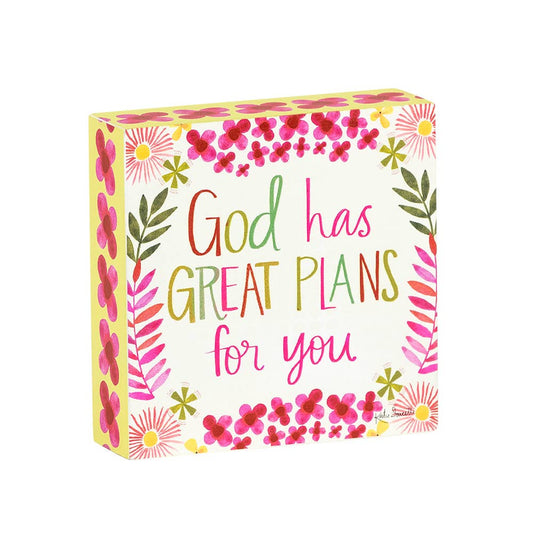 God Has Great Plans Box Sign