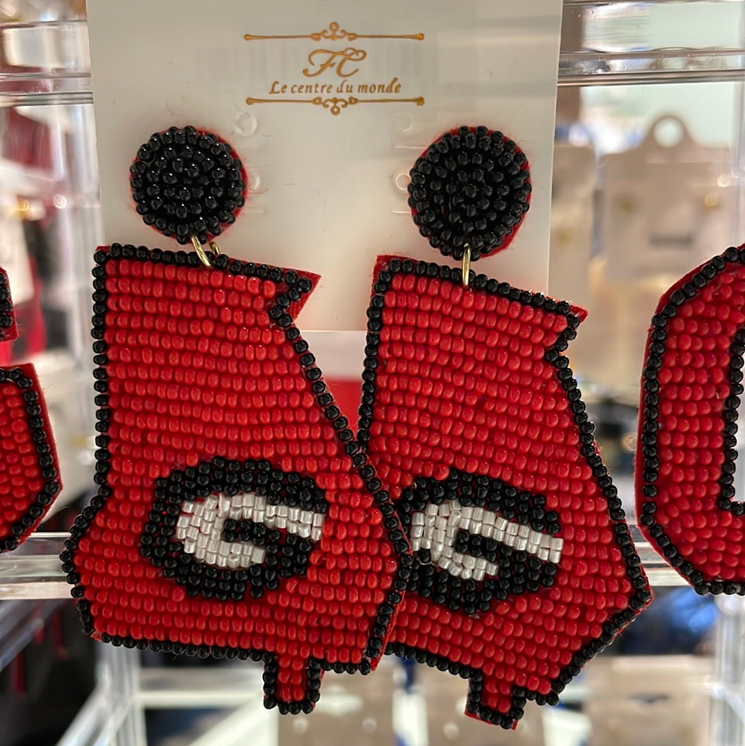 State of Georgia beaded earrings