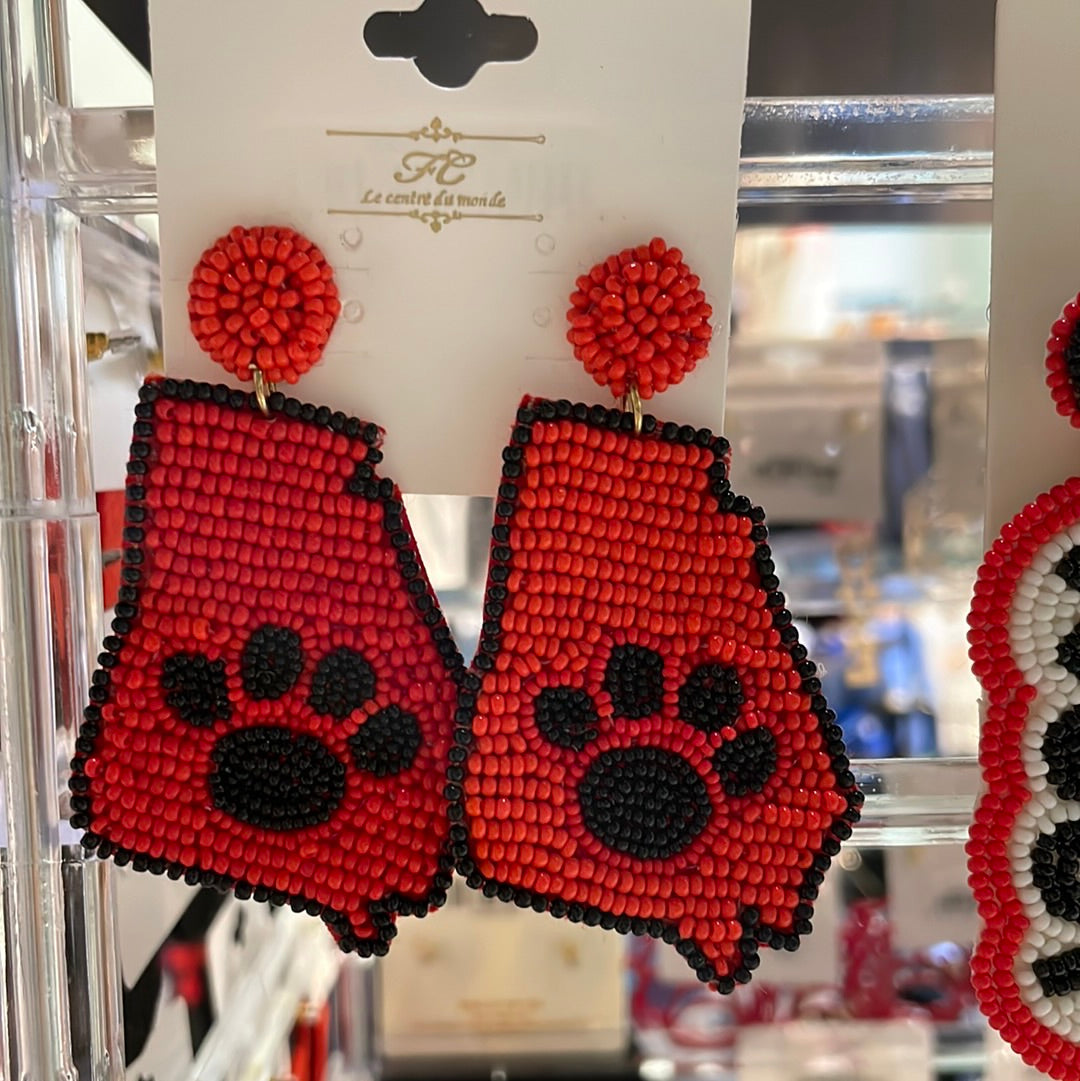 State of Georgia beaded earrings