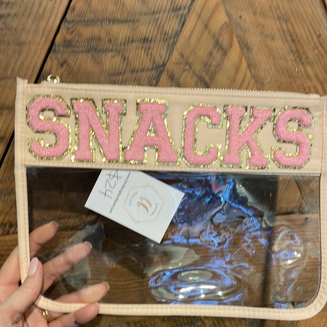 Chenille letter zipper pouch