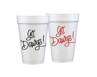 Game Day Cups: Go Dawgs Black