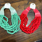 Wood Beaded Necklace with magnetic Clasp