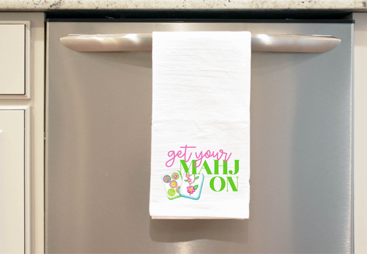 Get your Mahjong On Mahjong Tea Towel
