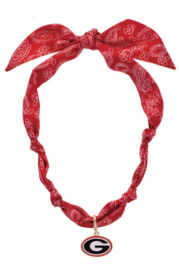 Georgia Bulldog Scarf Necklace