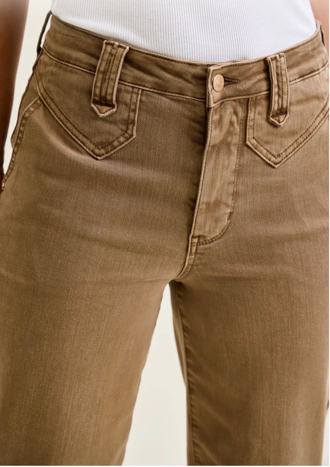 Judy Blue Golden Brown High Waisted Wide Ankle Jeans
