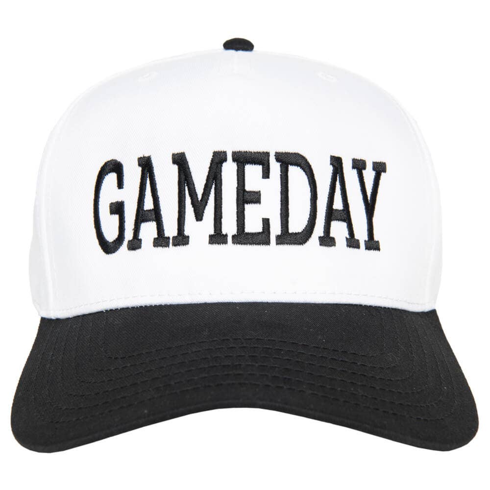 GAMEDAY Wholesale Two-Toned Vintage Hat: Black and White