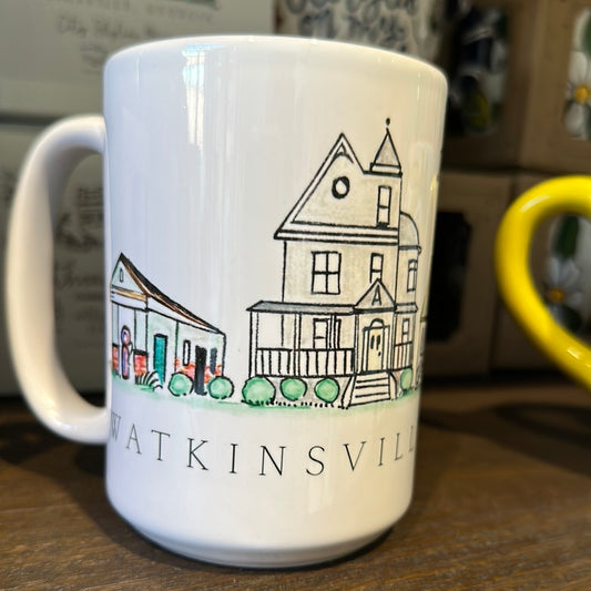 Watkinsville watercolor mug